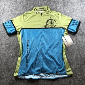 Sugoi Cycling Jersey Women's Size XL Butterfield Robinson 2008‎ Green Blue Shirt